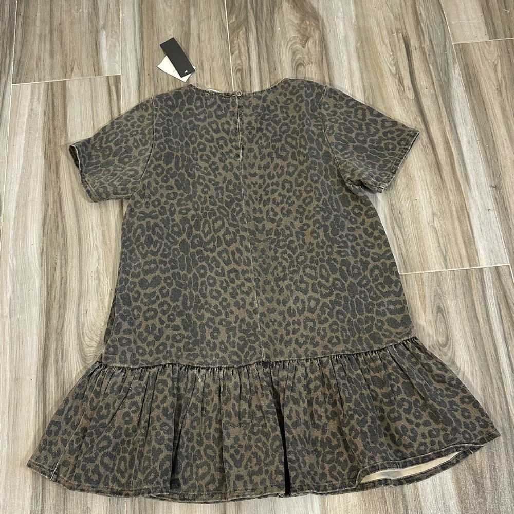 Leopard Print Ruffle-Hem Maxi Dress - Brown - Picture 2 of 6